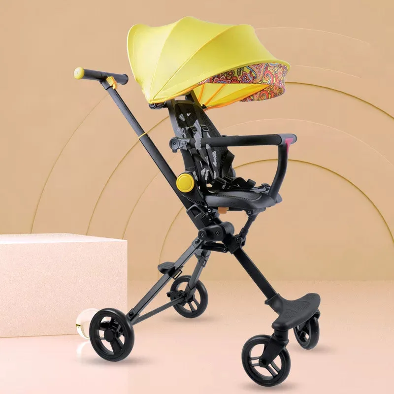 

Baby Stroller 2 In 1 Foldable Reversible Baby Stroller Four Wheels High Landscape Baby Trolley Wheelchair Baby Carriage Car