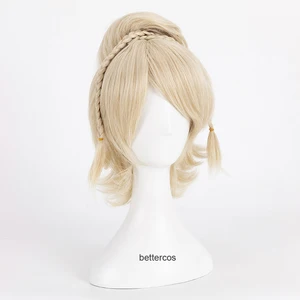 Final Fantasy XV Lunafreya Nox Fleuret Princess Luna Cosplay Wig Short Light Blonde Heat Resistant Synthetic Hair Wig + Wig Cap