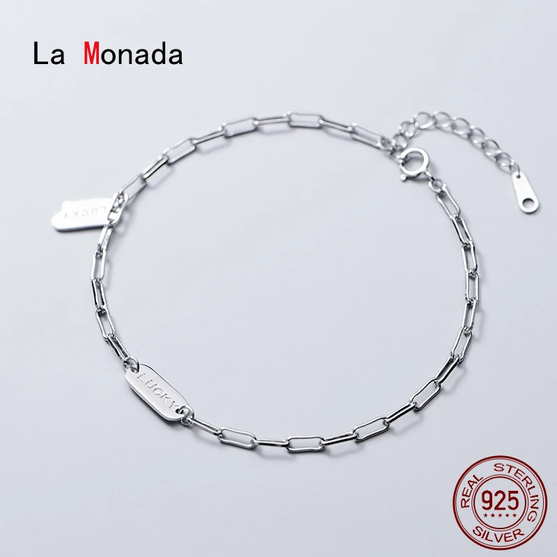 

Женский минималистичный браслет La Monada из серебра 925 пробы, ювелирные изделия из настоящего серебра 925 пробы