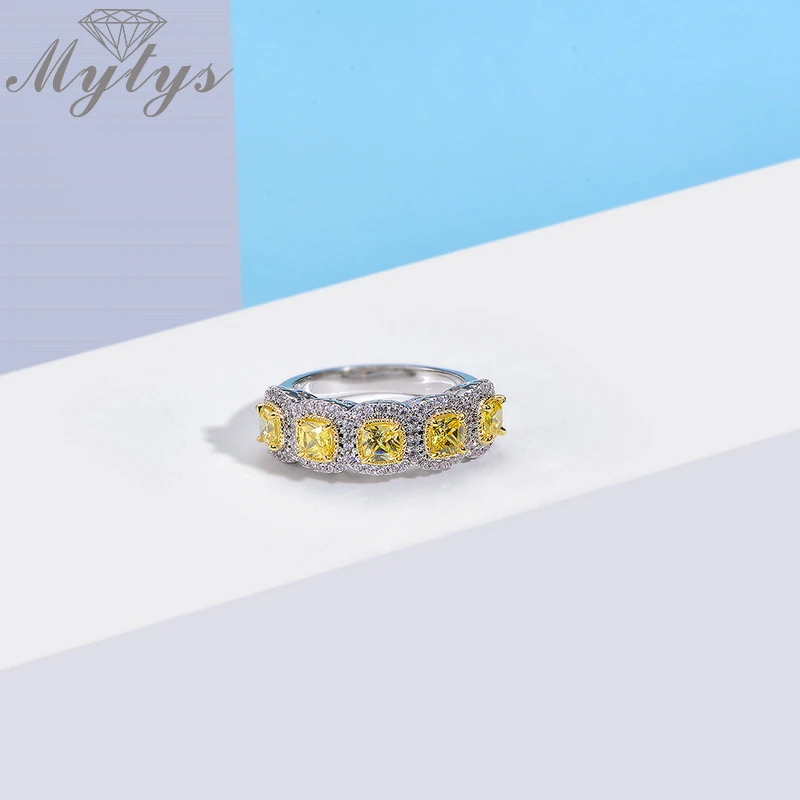 Mytys модное романтическое кольцо изысканное созданное желтый цвет AAA кубический