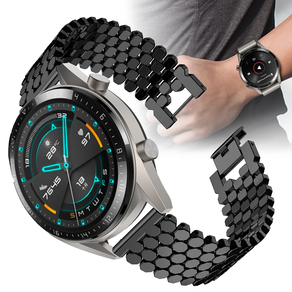 Для HUAWEI WATCH GT2 GT 46 мм 42 сменные часы из нержавеющей стали браслет ремешок Aolly 22 для
