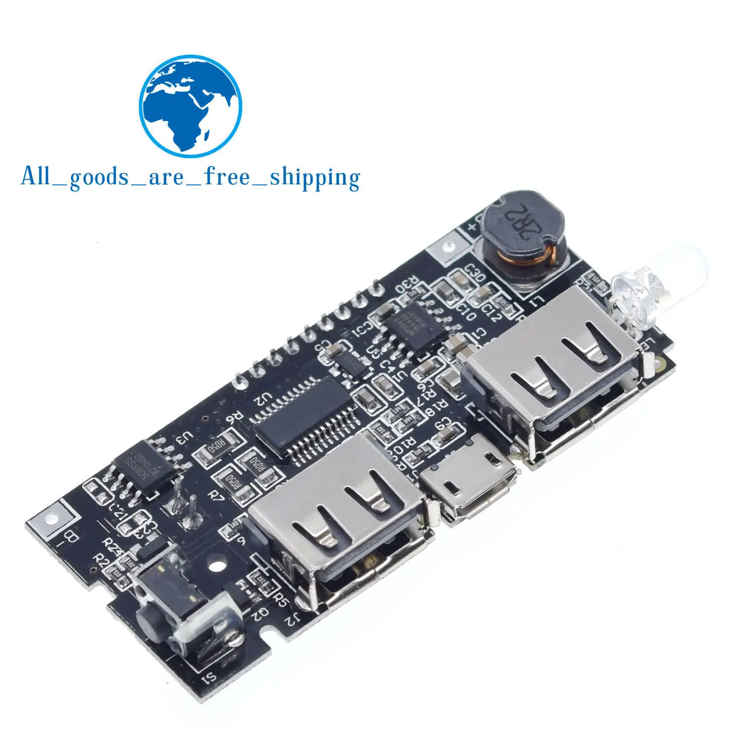 Двойной USB 18650 Батарея Зарядное устройство PCB Мощность модуль 5V 1A 2.1A мобильный Мощность банка аксессуары для телефона DIY светодиодный ЖК-дисплей зарядная Модульная плата