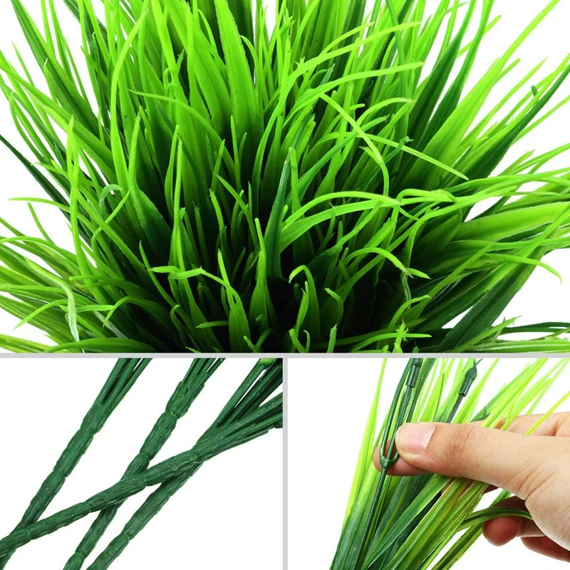 

16 Pieces of Artificial Fake Plant Plastic Plant Set for Indoor and Outdoor Home Garden Decoration