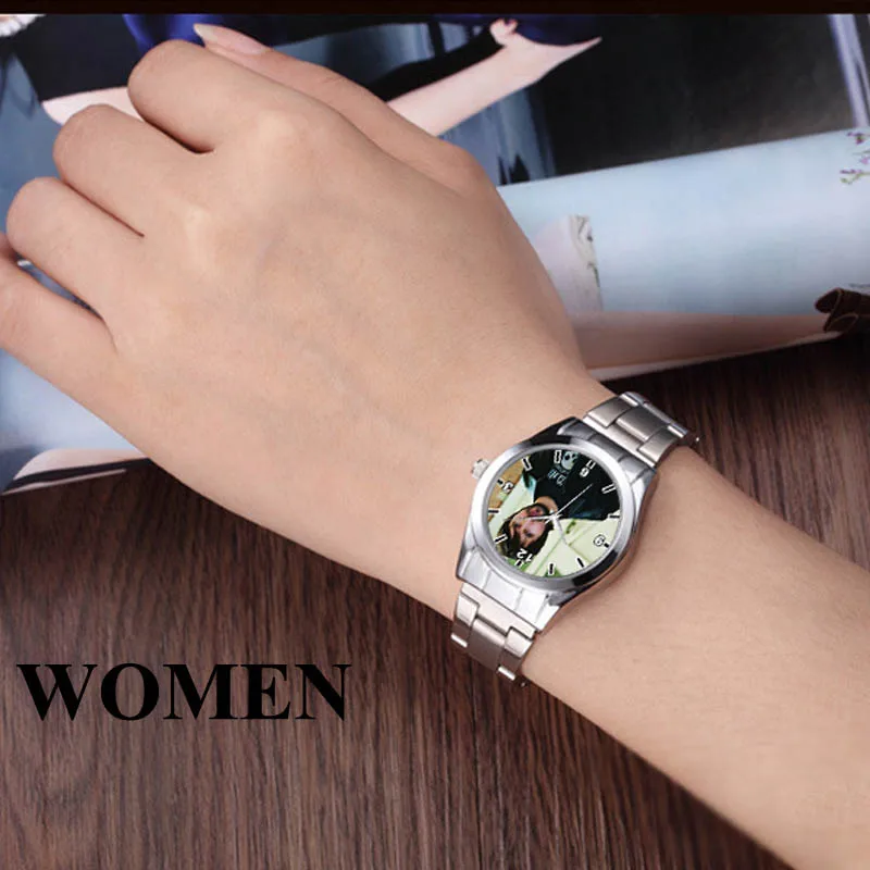 

High Quality Stainless Steel Custom Logo Watch Photo Print Watches Dial Printing Wristwatch Customize Unique DIY Gift For lovers