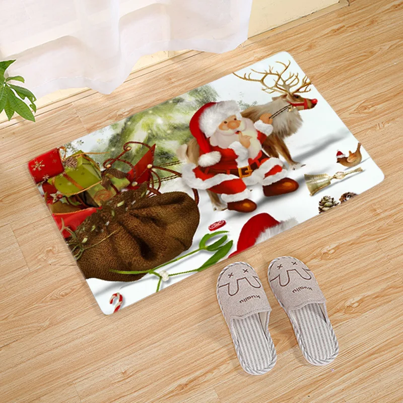 Рождественские ковры домашний декор прикроватный кухонный коврик нескользящий
