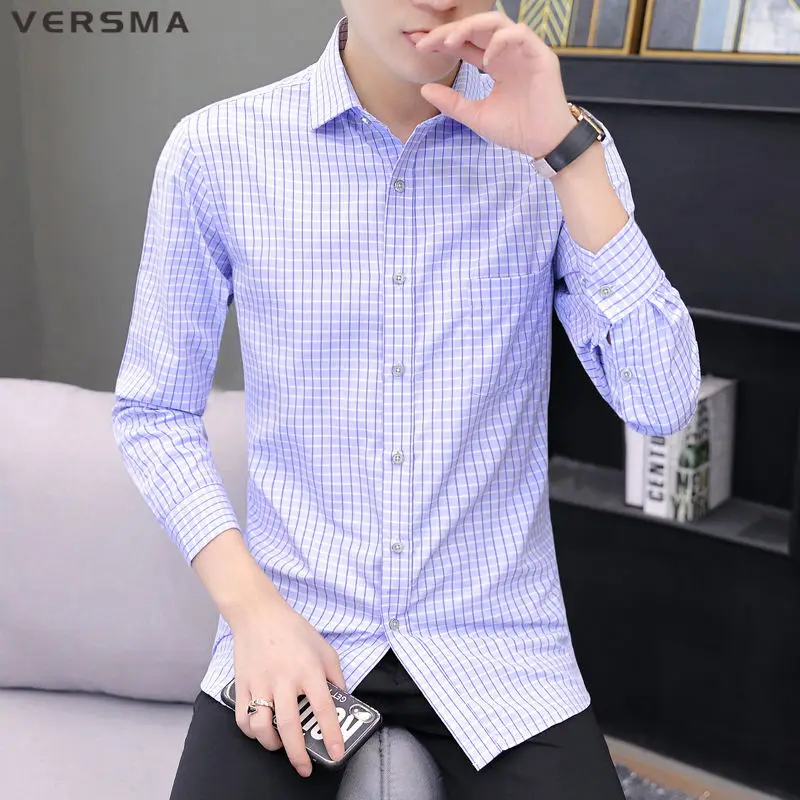 Рубашка мужская приталенная из хлопка с длинным рукавом в красную клетку |