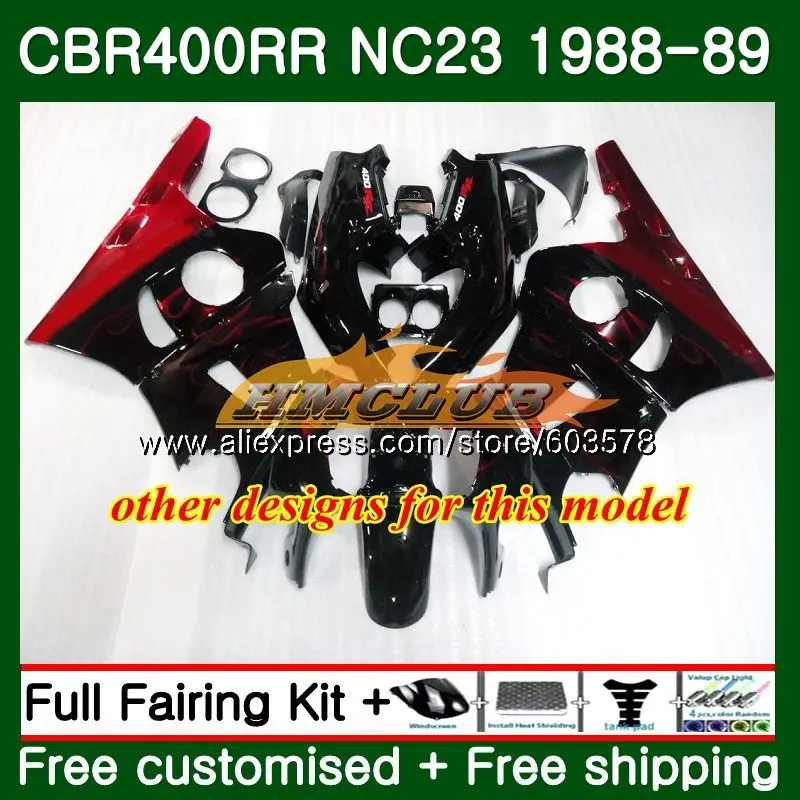Обтекатели CBR400 RR для HONDA NC23 CBR400RR 1988 1989 1990 1991 1992 1993 96CL.64 CBR 400 400RR 88 89 90 91 92 93 черные