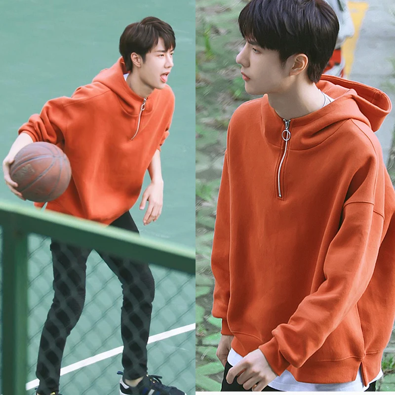 Go Go Squid! Li Xian Wang Yibo Nam Joo Hyuk Style Solid Hoodies Sweatshirts Women Men Couple Zipper Hooded Tops Thick Pullovers