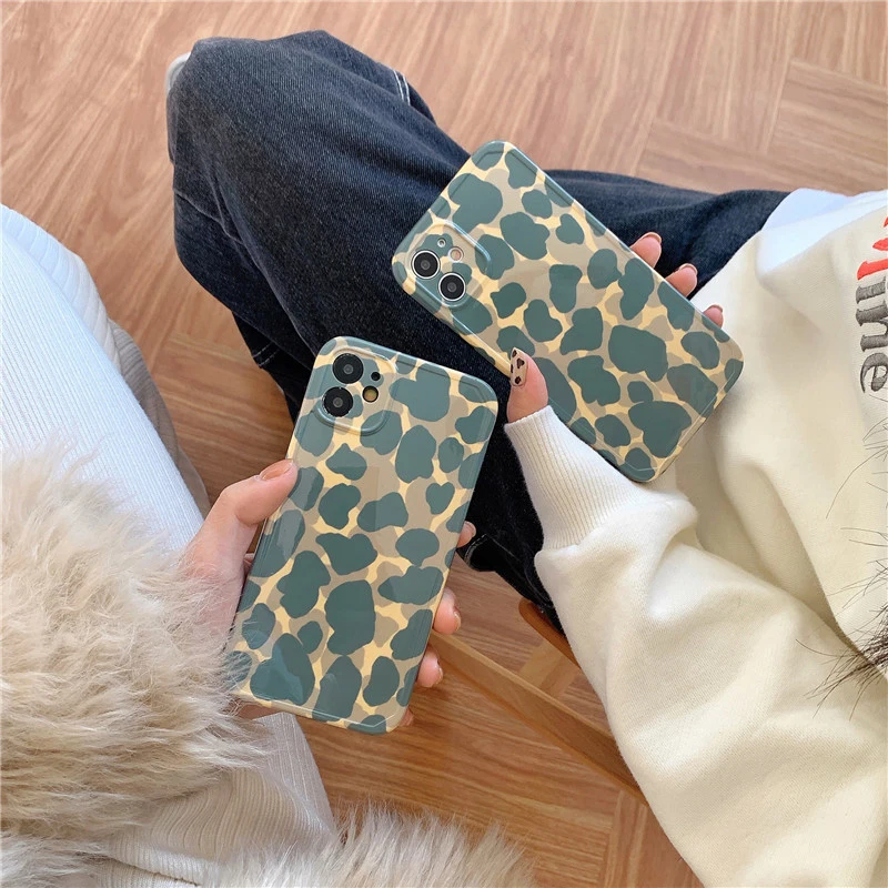 

Fashion Leopard phone case for iphone 12 11 XR X XS Pro Max case Protection soft for iphone 7 8 plus 12mini cover