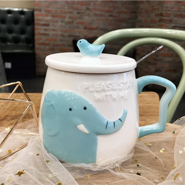 

Creative Ceramic Mug Coffee Cartoon Kids Milk Breakfast Reusable Mug Water Unique Kubek Ceramiczny Kitchen Supplies DE50MK