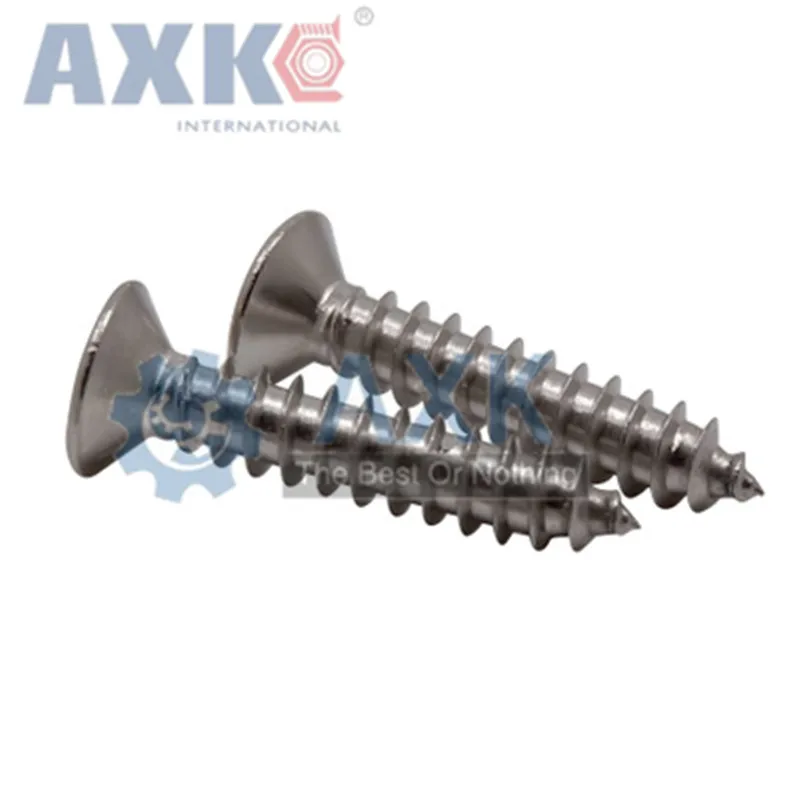 AXK M5 304 Нержавеющая сталь самонарезающие винты Крест плоские с потайной головкой