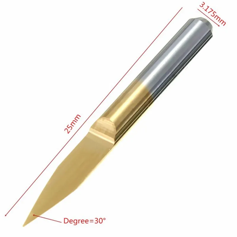 10Pcs 30Degree 30mm 0.2mm Tip End Mill Cutter Titanium Milling Cutters Coated Carbide PCB Engraving CNC Cutter Bit Router Tool enlarge