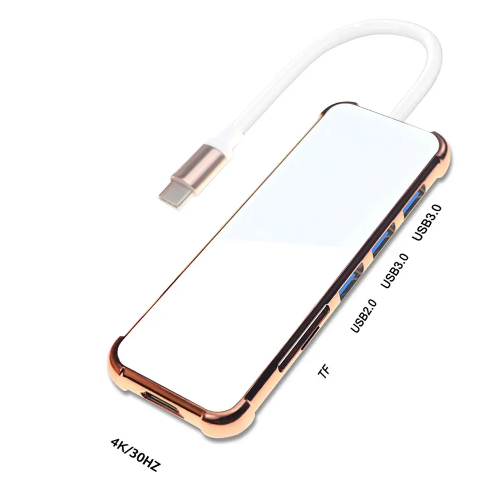 Док-станция USB Type-C/HDMI разветвитель 6-в-1 PD 3 0 для MacBook Pro Air 4K USB-разветвитель