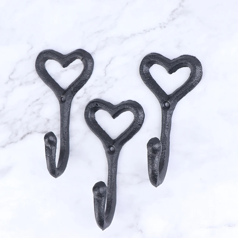 Новый 1 шт. Ретро кованый железный крючок в форме сердца Железный художественный