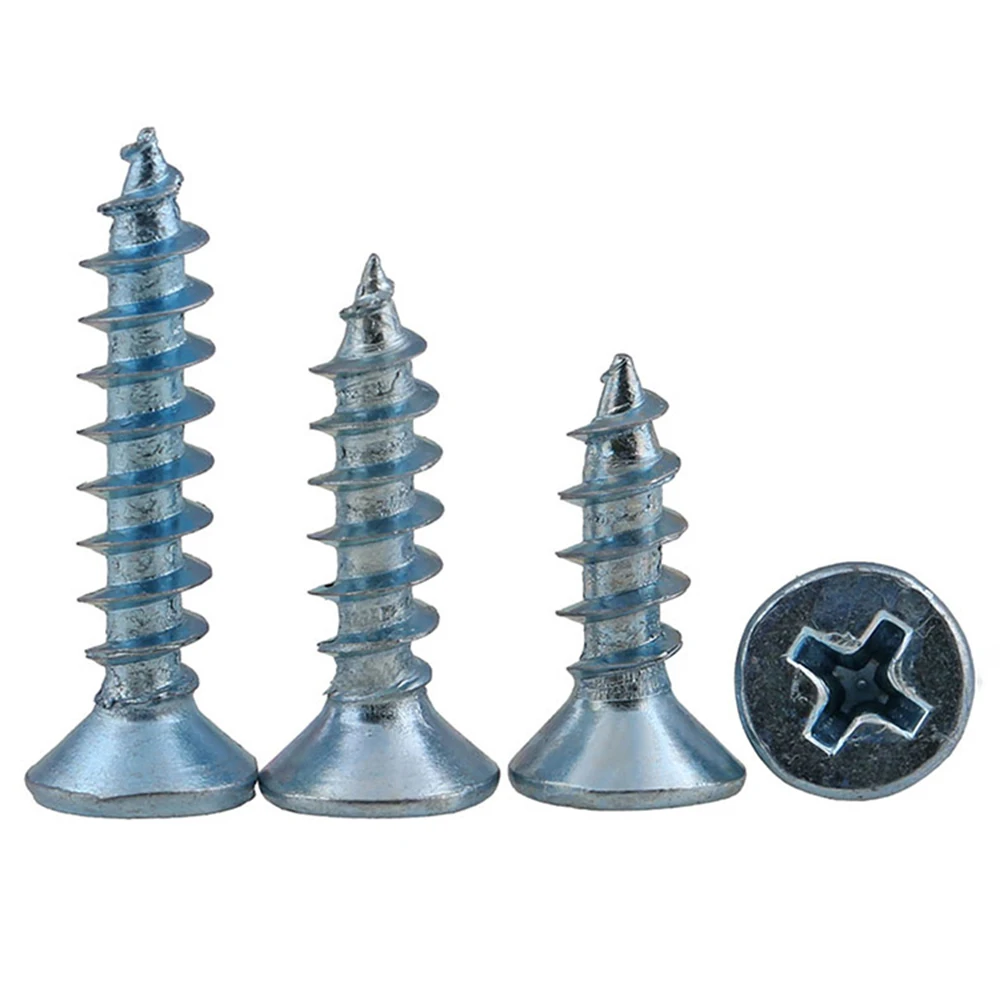 

10-500pcs Countersunk Head Screw Self Tapping Zinc Plated Wood Screws M4 M5 M6 Metric