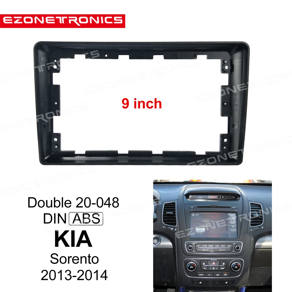 

1/2Din Car DVD Frame Audio Fitting Adaptor Dash Trim Kits Facia Panel 9inch For Kia Sorento 2013-2014 Double Din Radio Player