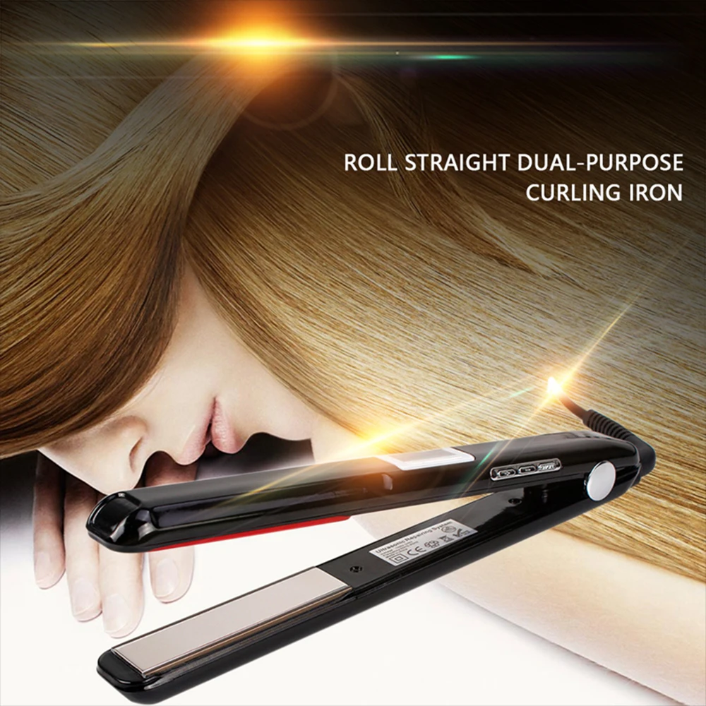 Iron Keratin Argan Oil Recover Hair Damaged Smoothly Ultrasonic Infrared Hair Care Iron LCD Display Hair Treatment
