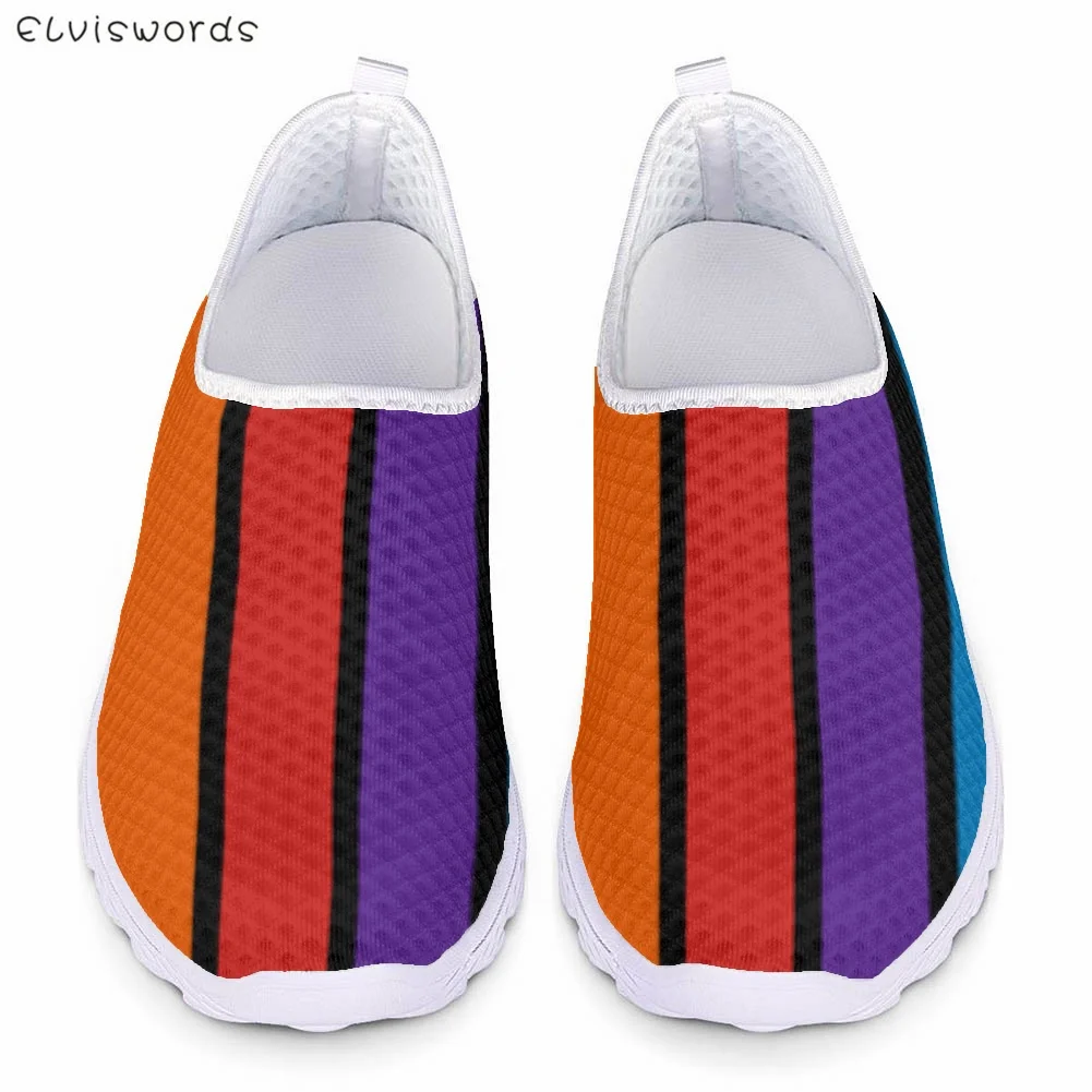 

Кроссовки ELVISWORDS сетчатые женские, повседневная обувь на плоской подошве, с рисунком ЛГБТ, без шнуровки, дышащие легкие лоферы