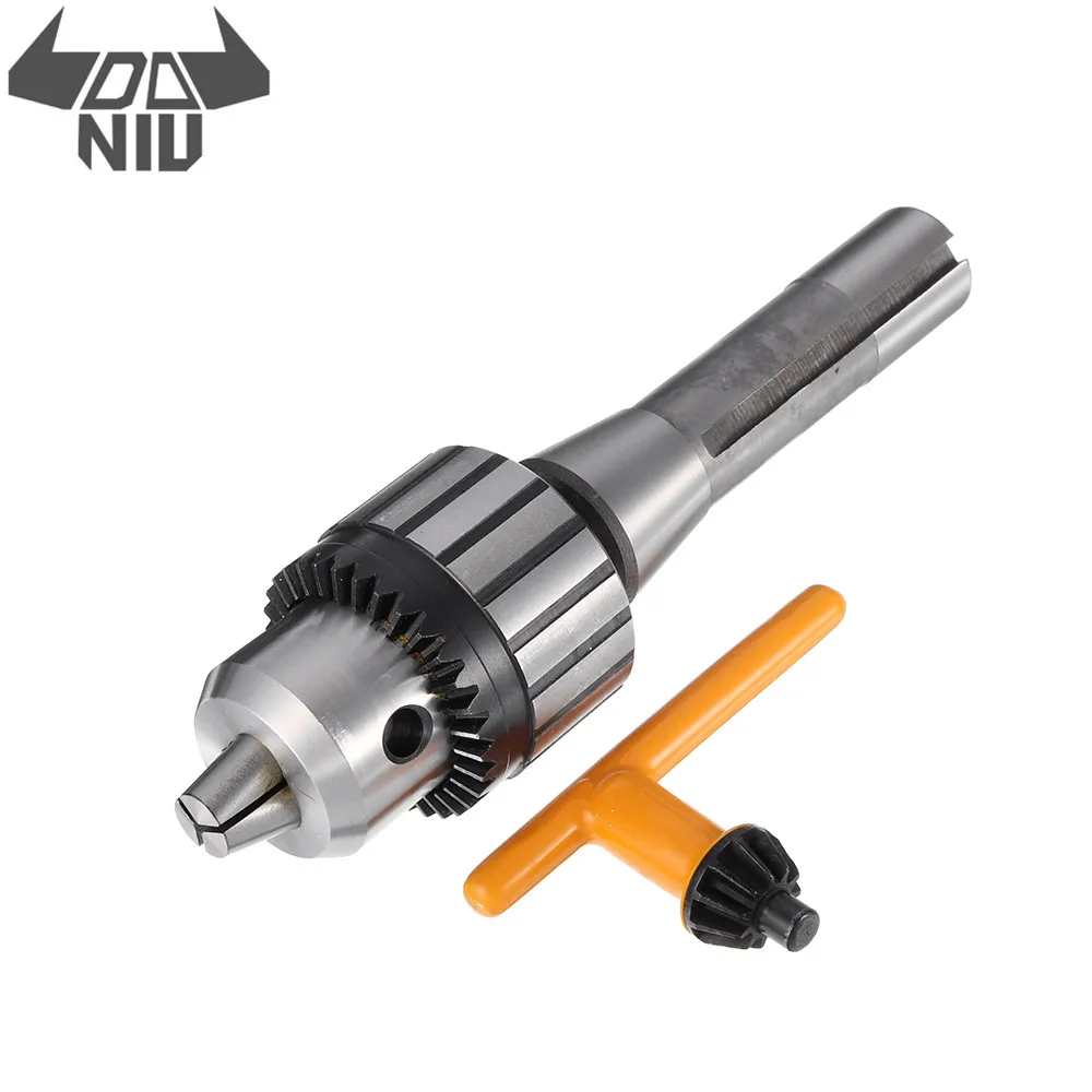 

DANIU R8 B16 Heavy Duty Lathe Drill Chuck 13mm Capacity with R8 Shank Precision Integrated with Key Whrench Tool Set Durable