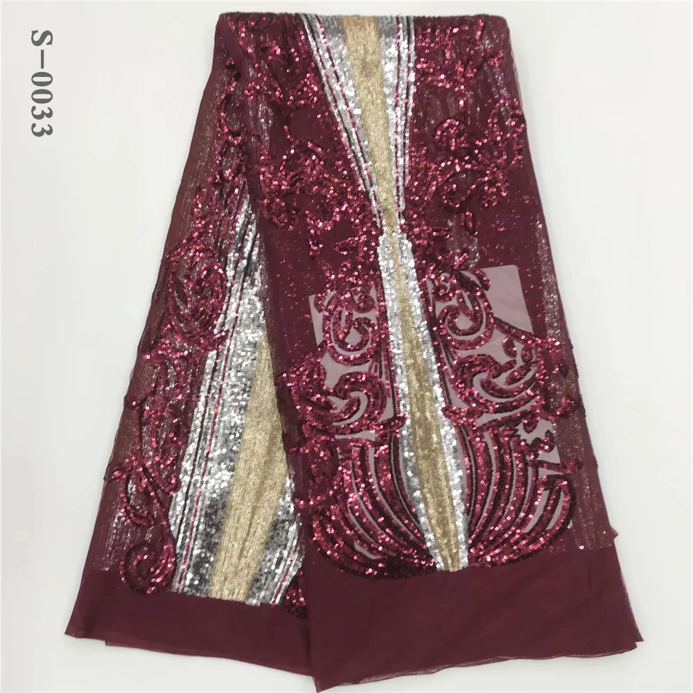 2020 кружевная ткань с блестками сетчатая африканская вышивка фиолетового цвета