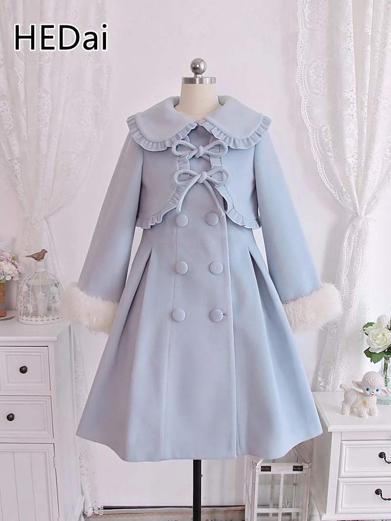 

Двубортное шерстяное пальто HEDai Lolita First Snow