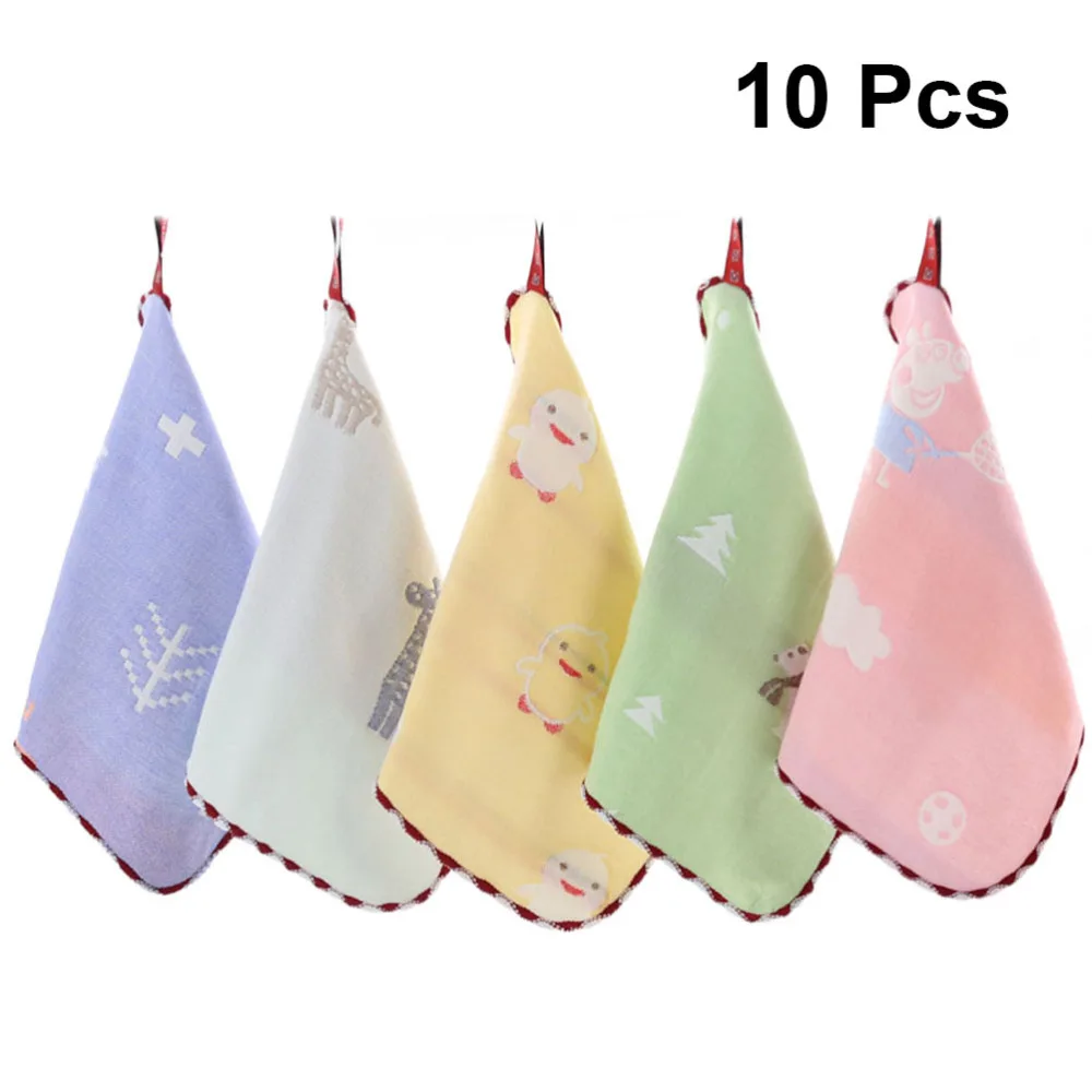 10 шт. 6 слойные квадратные полотенца для кормления Хлопковое полотенце