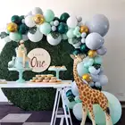 107 шт., зеленые шарики-гирлянды, арочный комплект, сафари, джунгли, вечеринка, дикие, один день рождения, украшение для малышей