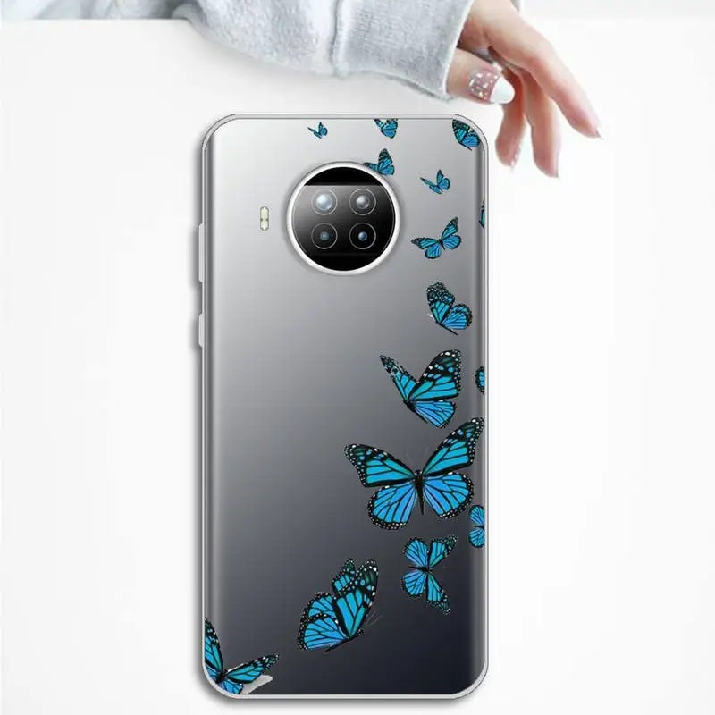 

butterfly Phone Case Transparent Clear for Xiaomi Redmi note 10 t 8 9 pro lite 11