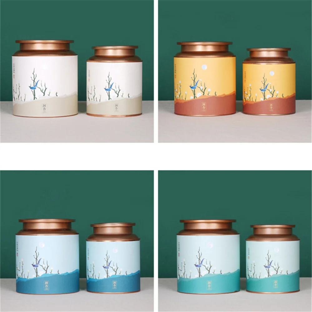 

1pcs Tea Caddy Storage Container Tea Can Candy Sealed Cans Box Flower Design Metal Sugar Coffee Tea Tin Jar Container