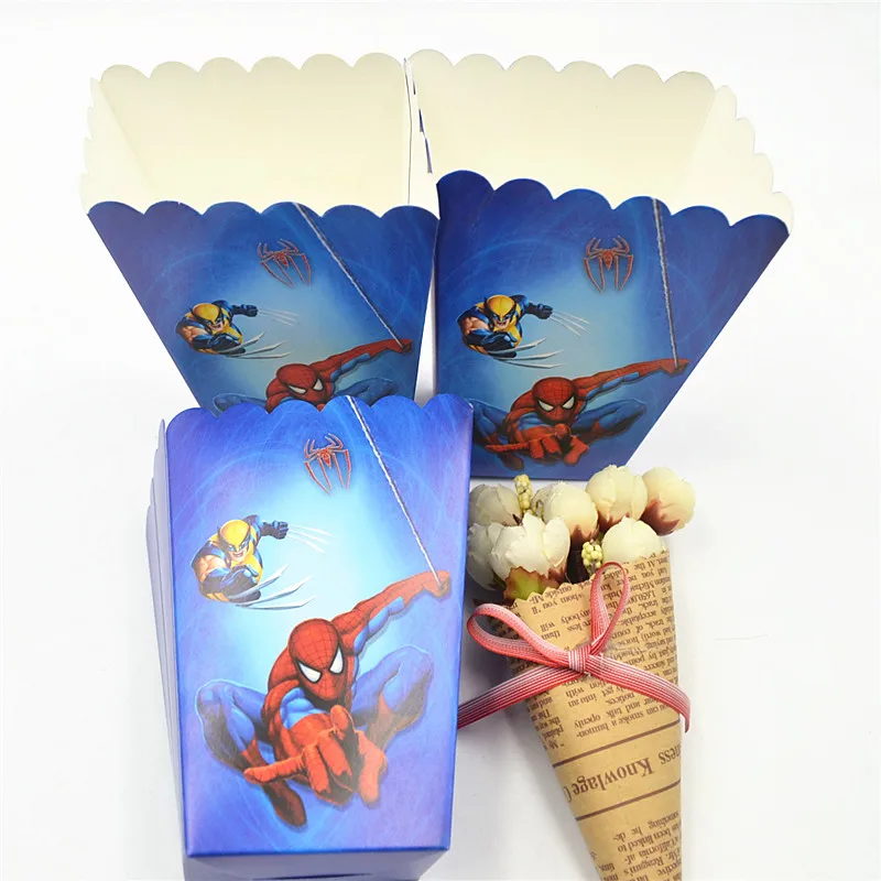 6 шт./компл. Забавный Человек паук товары для дня рождения попкорн коробка чехол