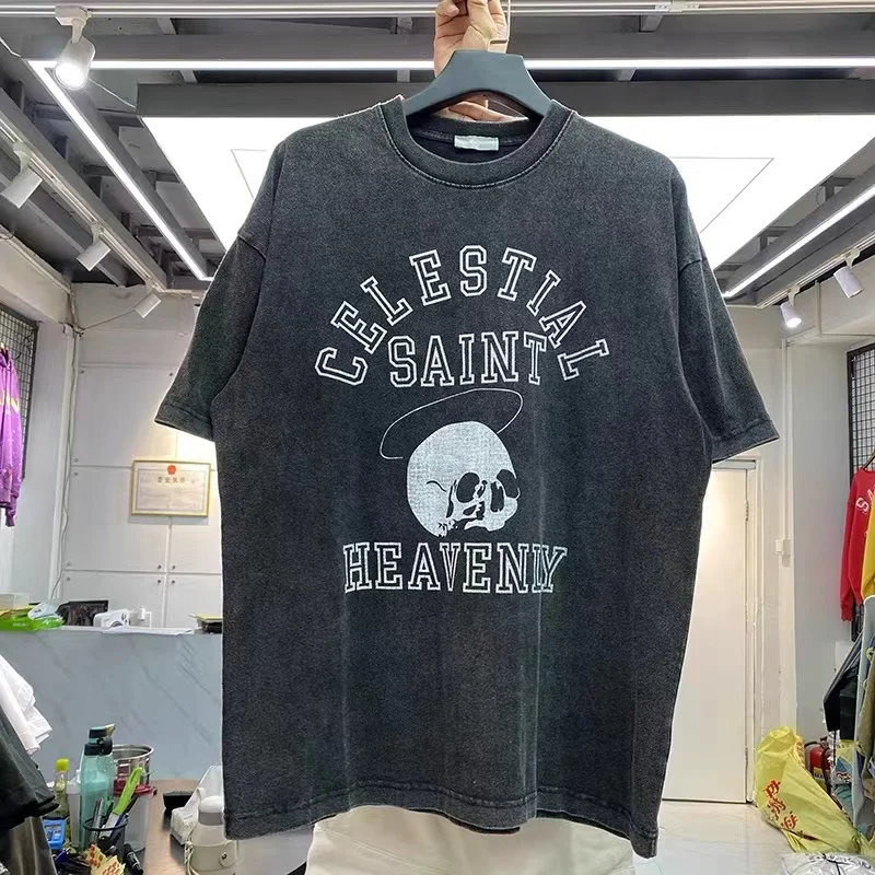 

Washed Monogram Skull printed loose short sleeve t-shirt