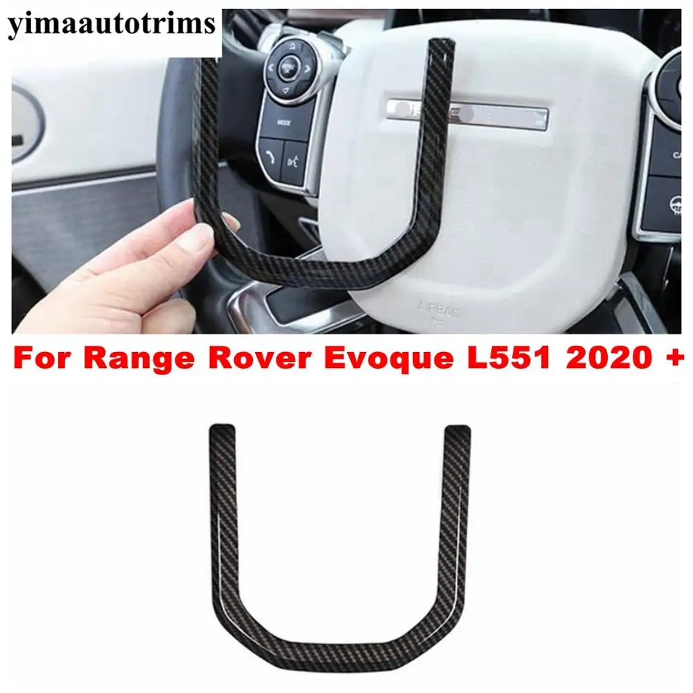 

Carbon Fiber / Matte Car Interior Steering Wheel Decor Strip Frame Cover Trim Sticker For Range Rover Evoque L551 2020 2021 2022