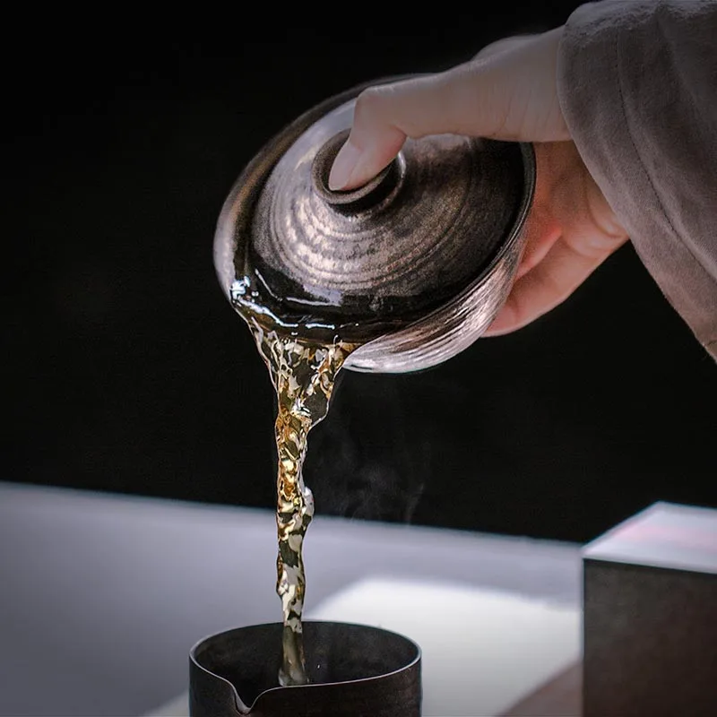 150 мл ручной работы Винтаж японский Стиль грубая Gaiwan Керамика супница кунг-фу Чай