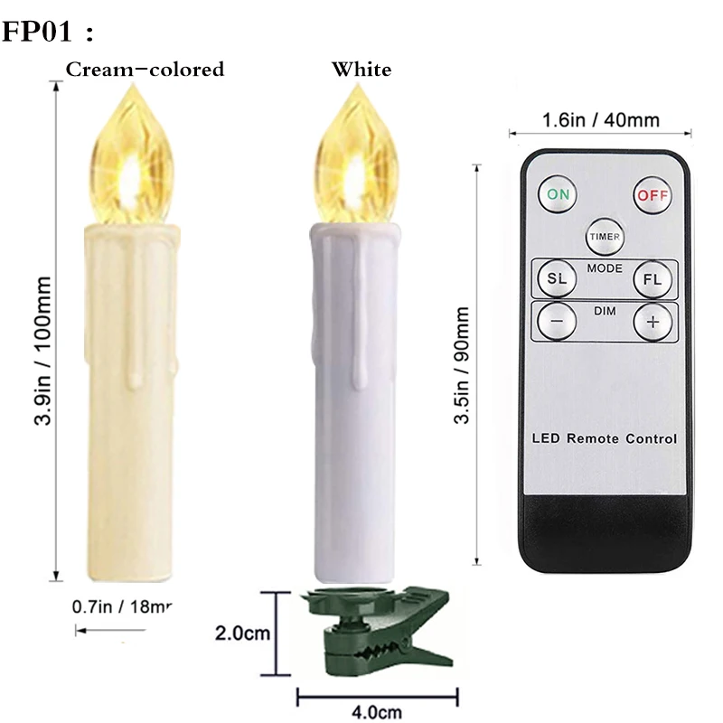 Светодиодный ная пластиковая Свеча на рождественскую елку беспламенный