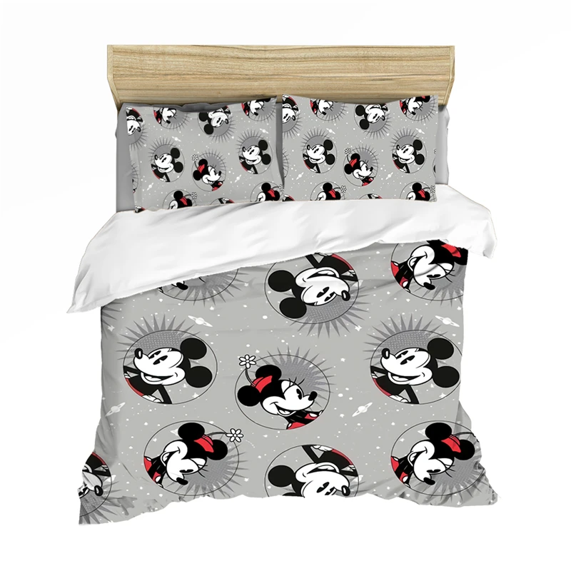 

Mickey Mouse Bedding Set Queen King Size Bed Set Children Boy Girl Mickey Minnie Duvet Cover Pillow Case Comforter Bedding Sets