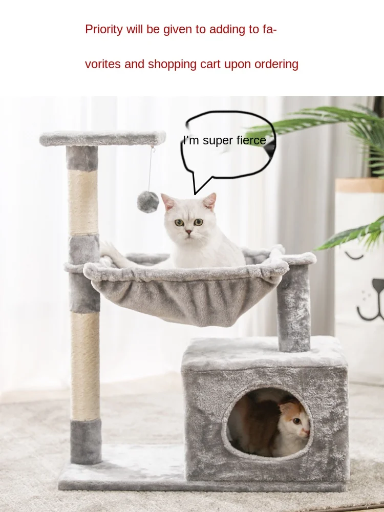 

Sisal cat climbing frame small solid wood cat nest tree one cat scratch board cat jumping table scratch post cat shelf cat