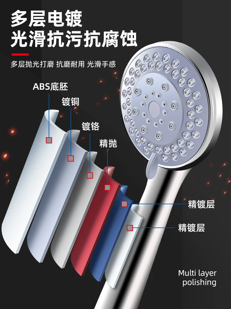 

Bath Heater Nozzle Bathroom Shower Nozzle Universal Shower Head with Hose Large Water Outlet Shower Head Nozzle Household Bath