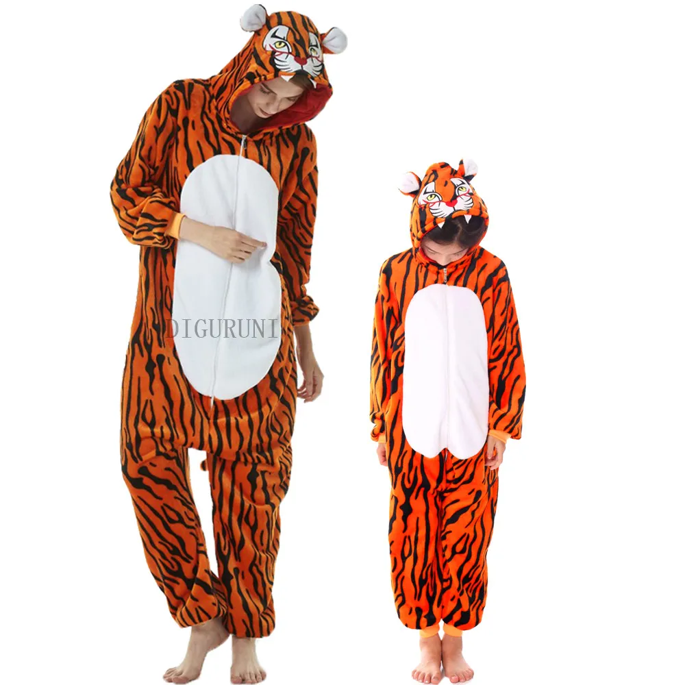 Комбинезон для взрослых пижама с Львом тигром оленем лисой единорогом ститчем
