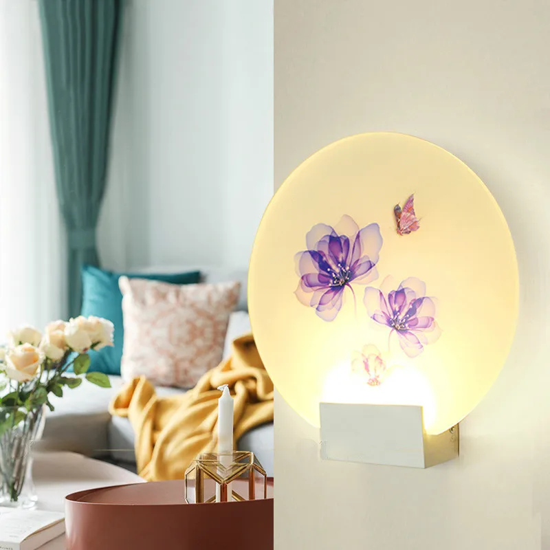 Светодиодный настенный светильник s в китайском стиле для помещений акриловый