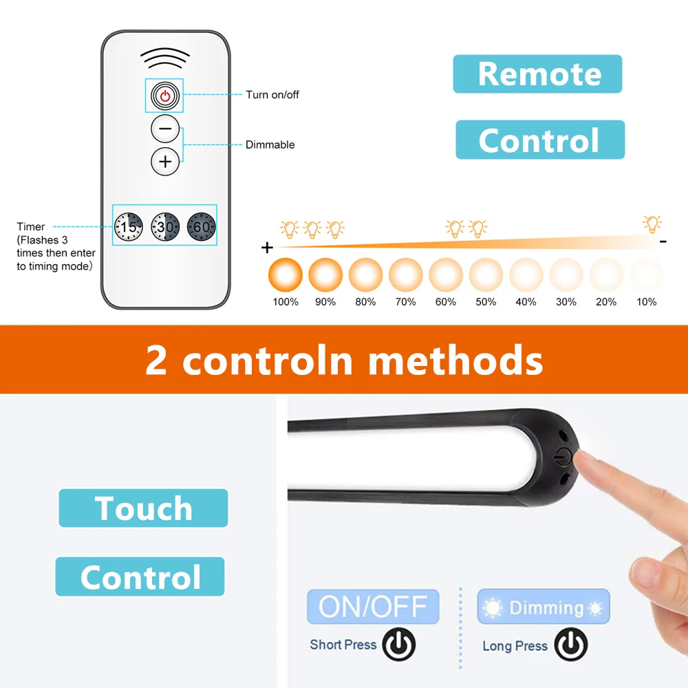 Светодиодная настольная лампа беспроводной приглушаемый светильник с сенсорным