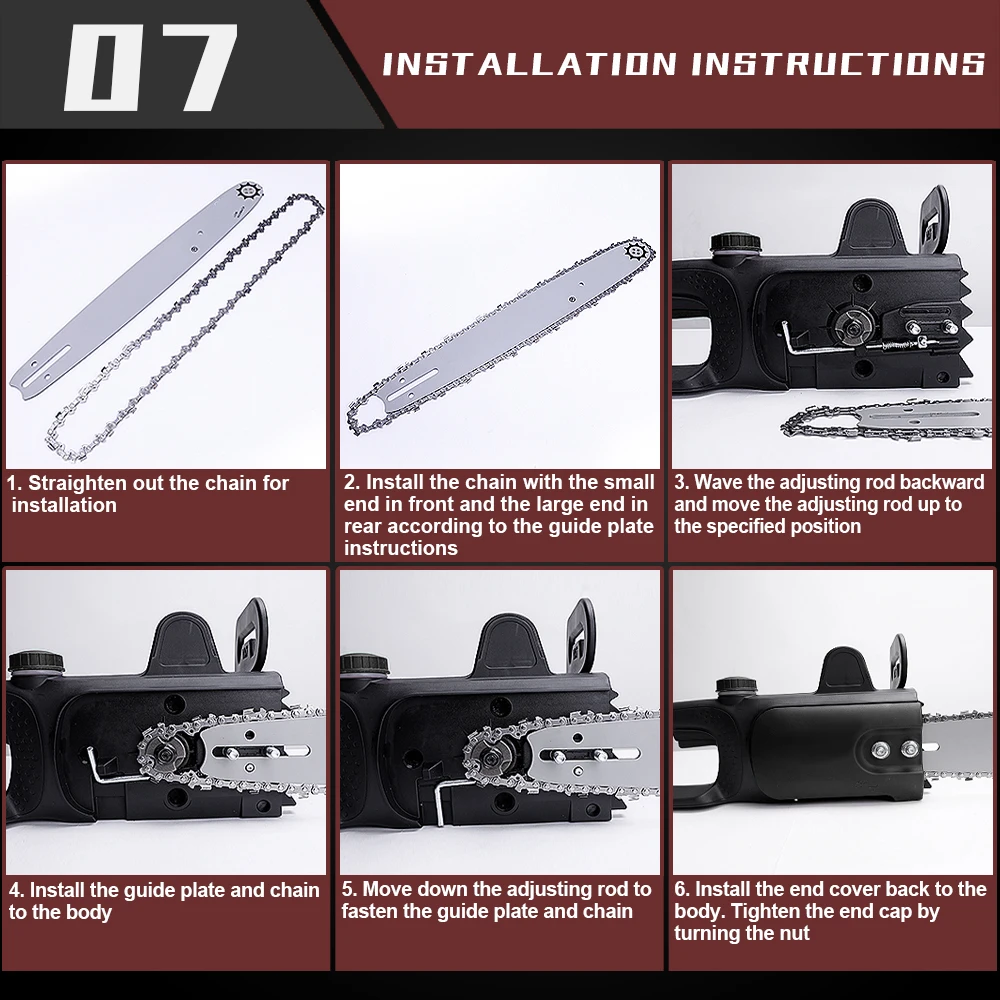 

12 Inch Chainsaw Bracket Set Angle Grinder to Chainsaw converter For 100 Angle Grinder M10 Chain Saw for Wood Cutting