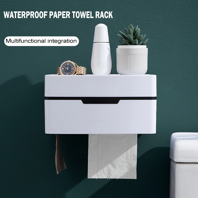 

Настенный держатель для бумажных салфеток в ванную комнату, водонепроницаемый брызгозащищенный плавающий органайзер для кухонных салфето...