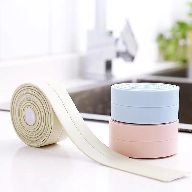 

Waterproof Self Adhesive Sealing Strip Tape PVC Mold Proof Wall Stickers Window Door Gap Seal Tape Kitchen Sink Bathroom Shower