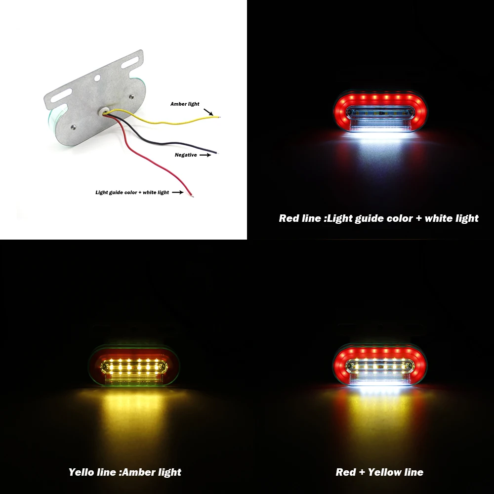 

4pcs 12V 24V 12 LED Car Truck Side Marker Light External Signal Indicator Lamp Warning Tail Light 3 Modes Auto Trailer Lorry