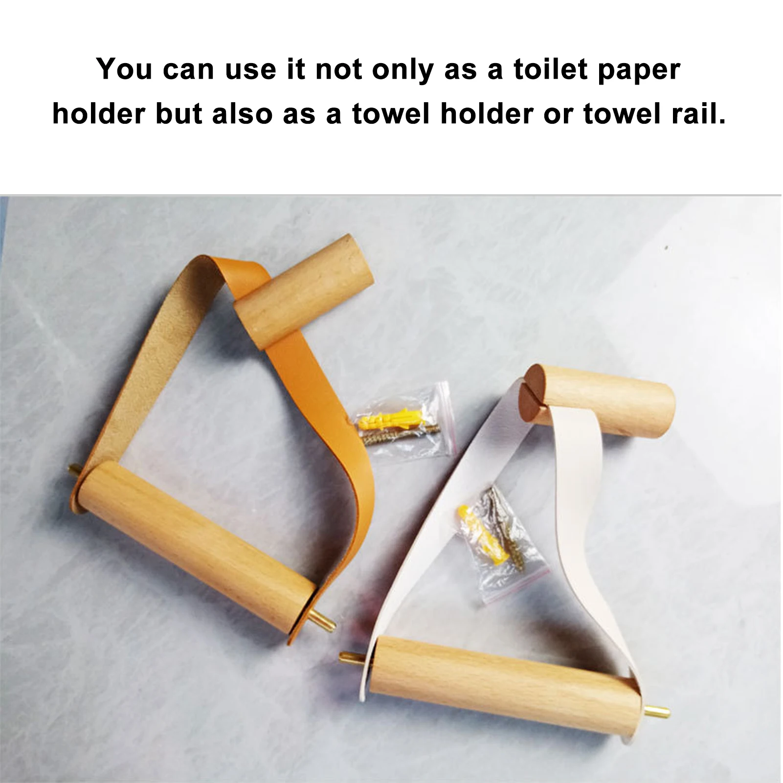 

Kitchen Wall Mounted Toilet Paper Holder Gift For Bathroom Durable Storage Wooden Accessories Stable Towel Rack Simple