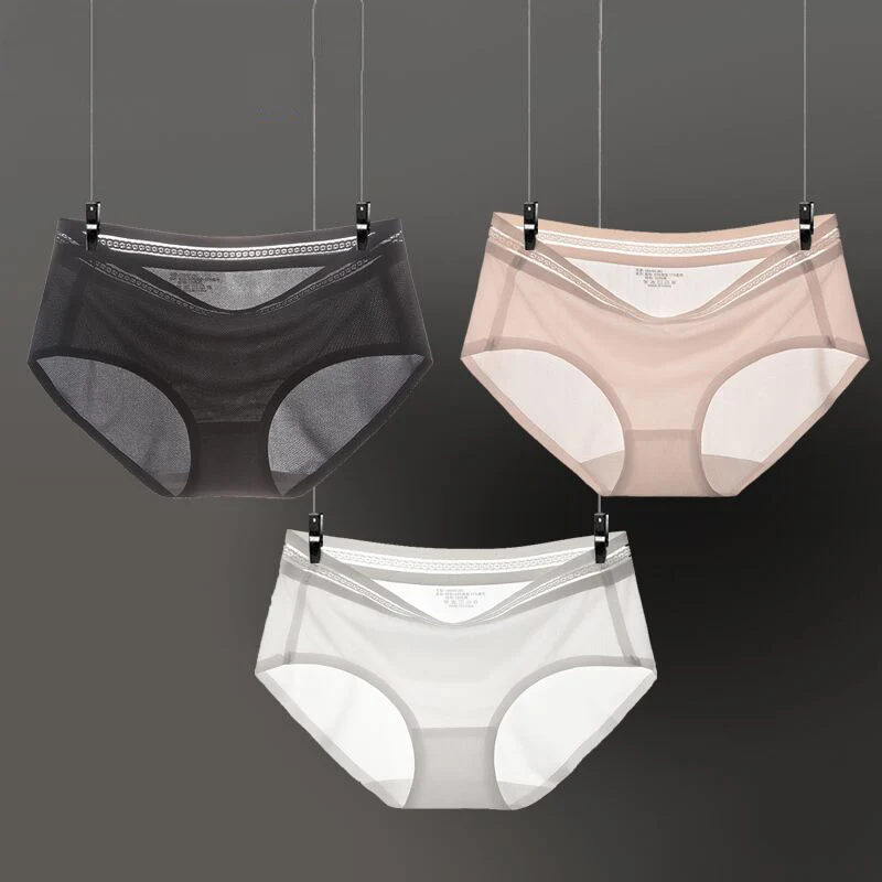 

Женское нижнее белье из вискозы, Бесшовные дышащие удобные трусы из тонкой сетчатой ткани, весна-лето 2021