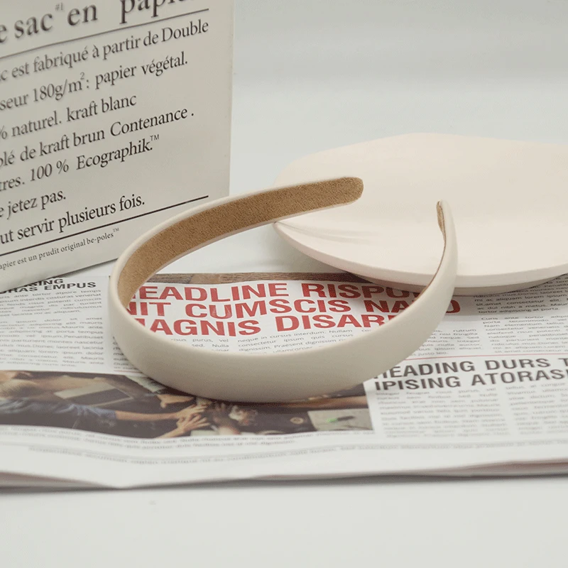 Повязка для волос из искусственной кожи женская винтажный ободок с широким