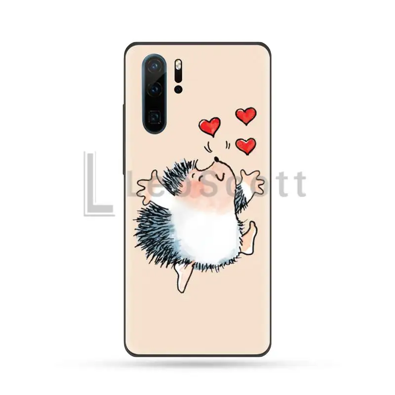 Kawaii Hedgehog мягкий резиновый чехол для телефона Huawei P9 P10 P20 P30 Pro Lite smart Mate 10 20 Y5 Y6 Y7 2018