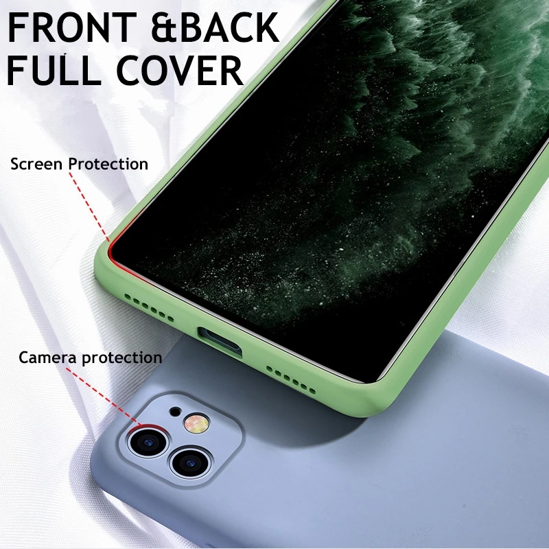 luxury original liquid silicon phone case for iphone 11 pro max xs x xr 7 8 6 6s plus se 2 2020 slim soft cover candy color case free global shipping