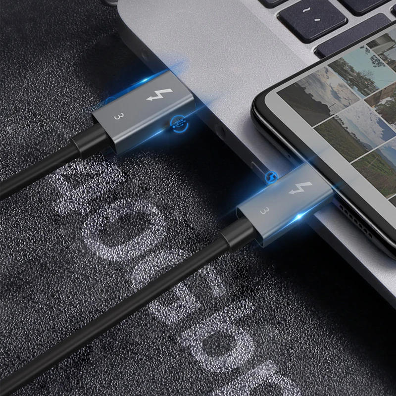 Кабель CABLETIME USB C Thunderbolt 3 сертифицированный кабель на PD супер зарядка 40 Гбит/с 100 Вт